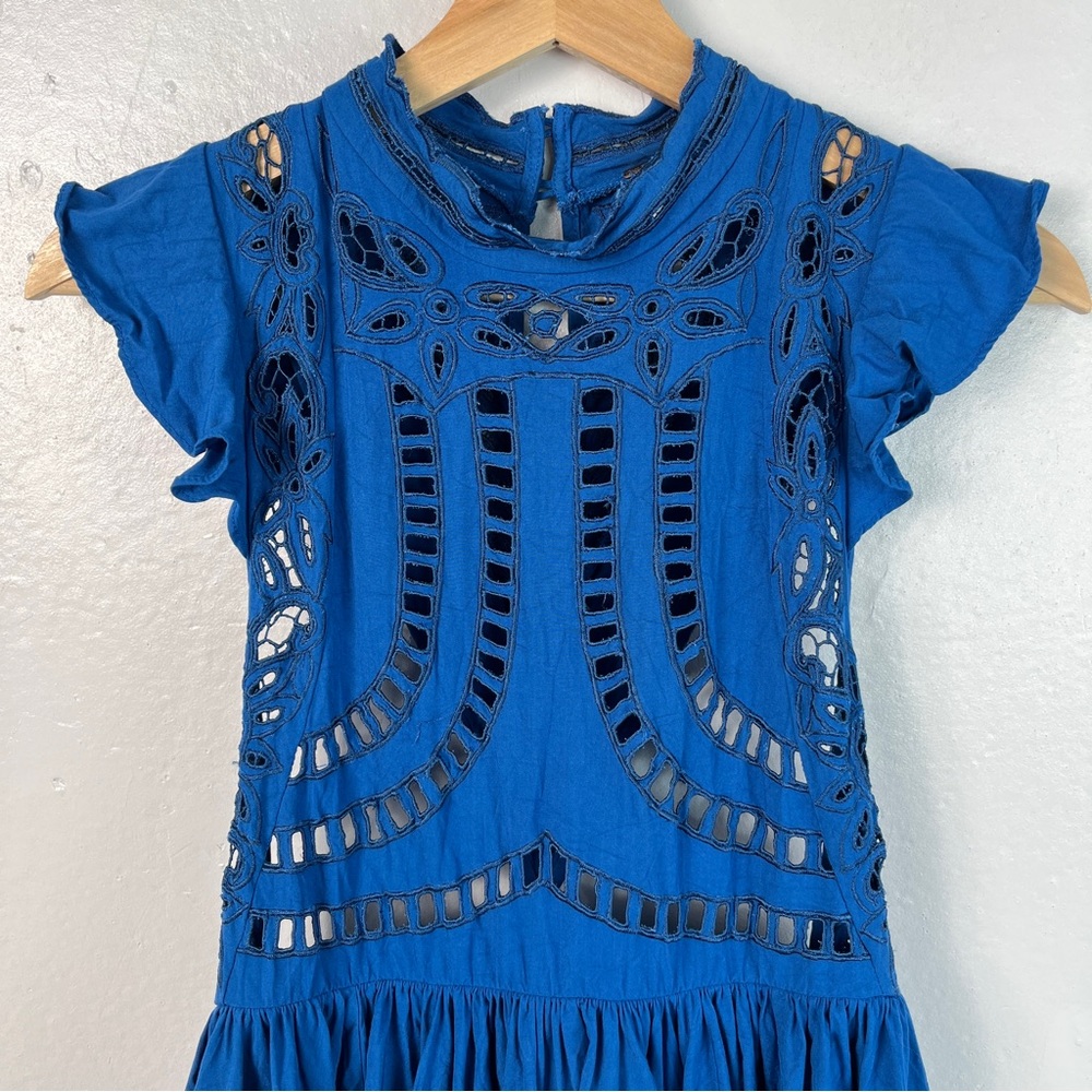 Free People Eyelet Open Back Ruffle Tank Small - Picture 6 of 9